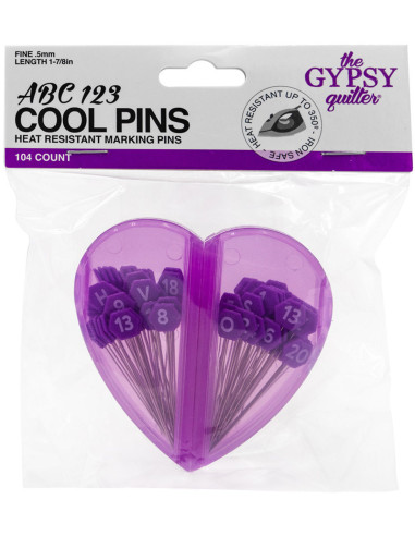 Boite coeur de 104 épingles ABC 123 The Gypsy Quilter