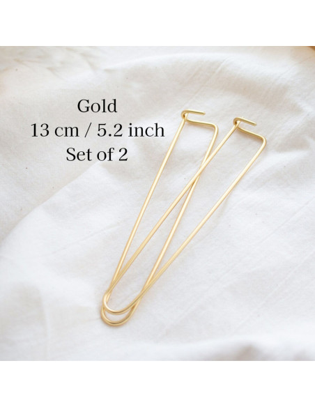Set de 2 arrête mailles dorés pour tricot 13 cm
