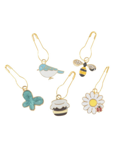 Set de 5 marqueurs de maille - Bee Happy