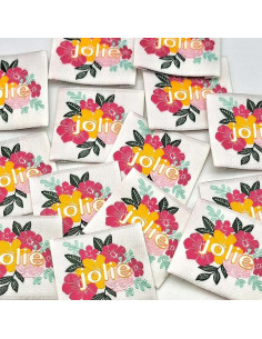 Lot de 5 étiquettes tissées à coudre Jolie