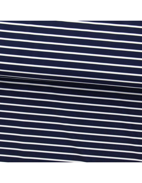 Tissu lycra maillot de bain - Marinière bleu et blanc