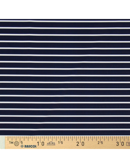 Tissu lycra maillot de bain - Marinière bleu et blanc