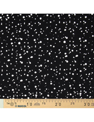 Tissu lycra maillot de bain - Moucheté noir et blanc