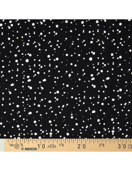 Tissu lycra maillot de bain - Moucheté noir et blanc