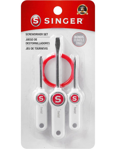 Jeu de trois tournevis pour machine à coudre Singer