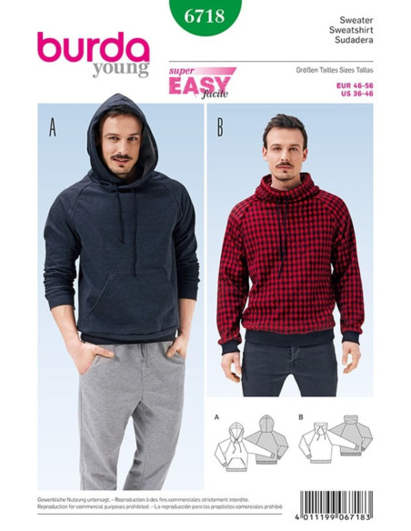 Patron de sweatshirt - Burda 6718