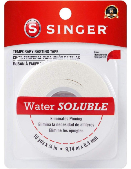 Ruban adhésif soluble double face Singer - 6,4 mm x 9,14 mètres