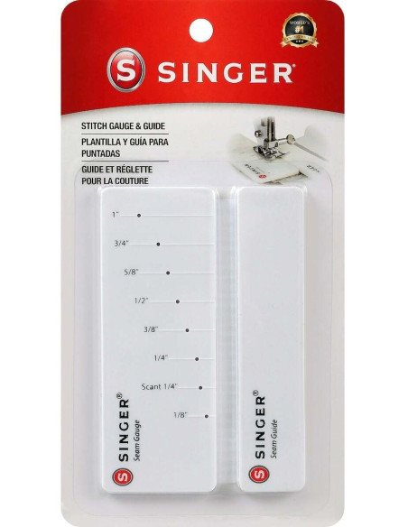 Guide adhésif et réglette pour la couture à la machine à coudre Singer