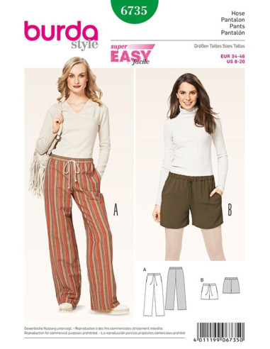 Patron de pantalon - Burda 6735