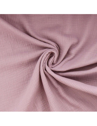 Tissu double gaze de coton - Lilas clair