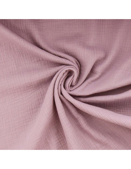 Tissu double gaze de coton - Lilas clair