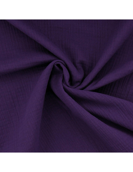 Tissu double gaze de coton - Violet