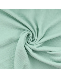 Tissu double gaze de coton - Menthe clair