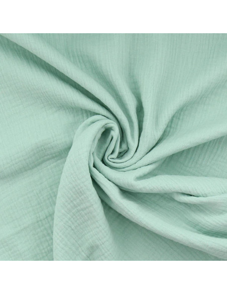 Tissu double gaze de coton - Menthe clair