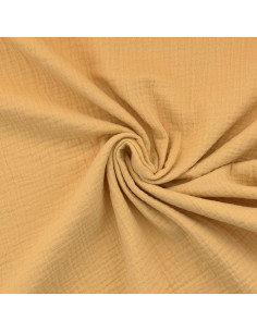Tissu double gaze de coton - Vanille