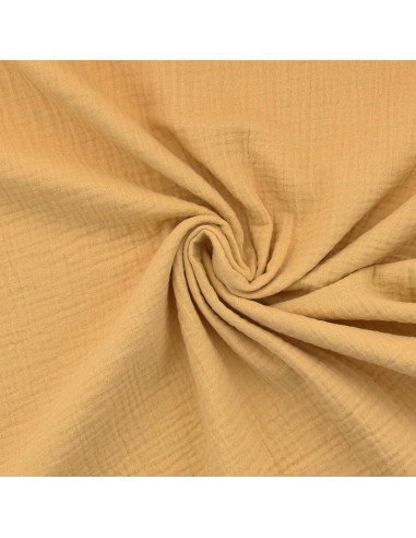 Tissu double gaze de coton - Vanille