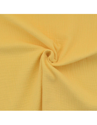Tissu double gaze de coton - Lemon