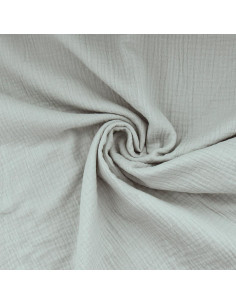 Tissu double gaze de coton - Gris clair