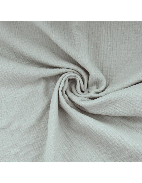 Tissu double gaze de coton - Gris clair