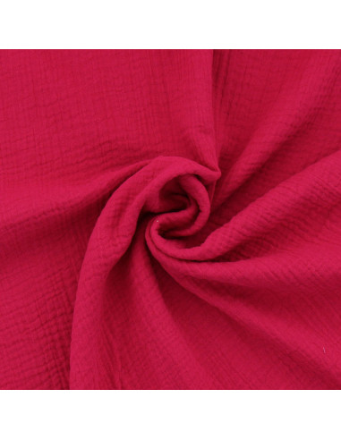 Tissu double gaze de coton - Pourpre