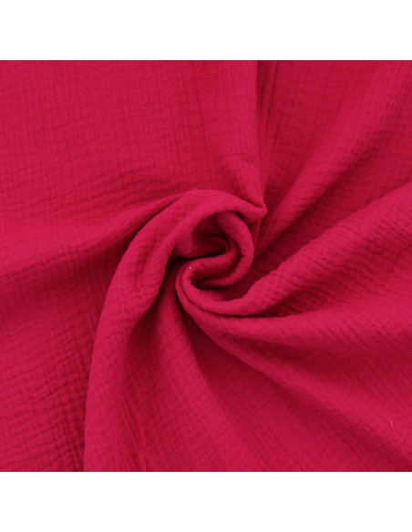 Tissu double gaze de coton - Pourpre