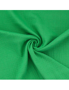Tissu double gaze de coton - Basilic