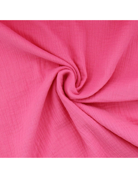 Tissu double gaze de coton - Bonbon