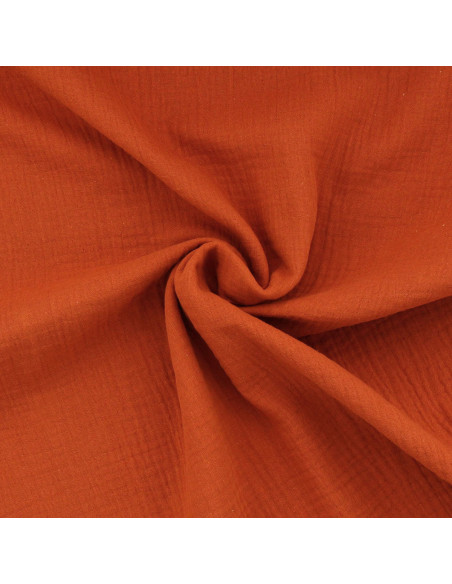 Tissu double gaze de coton - Rouille