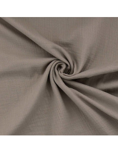 Tissu double gaze de coton - Galet