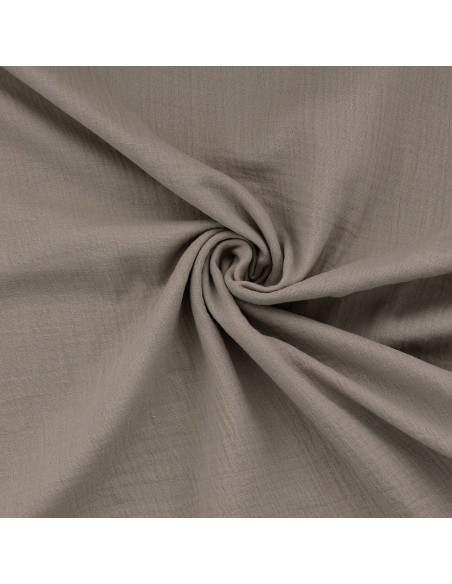 Tissu double gaze de coton - Galet