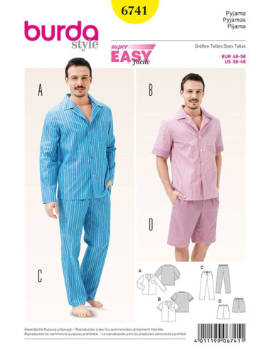 Patron de pyjamas - Burda 6741