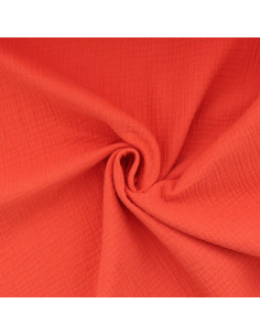 Tissu double gaze de coton - Tangerine