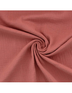 Tissu double gaze de coton - Marsala