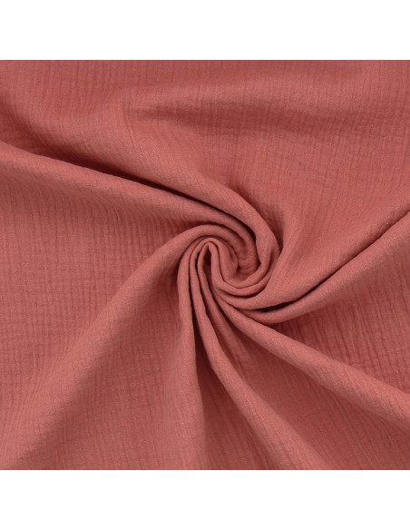 Tissu double gaze de coton - Marsala