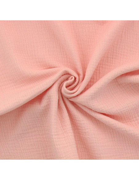 Tissu double gaze de coton - Blush