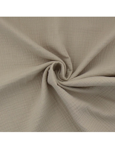 Tissu double gaze de coton - Lin