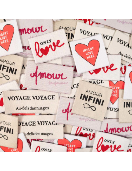 Lot de 5 étiquettes tissées - Assortiment Wanderlust