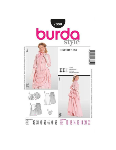 Patron de robe historique (1888) - Burda 7880