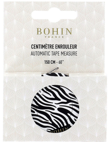 Mètre ruban enrouleur 150 cm Zèbre Bohin