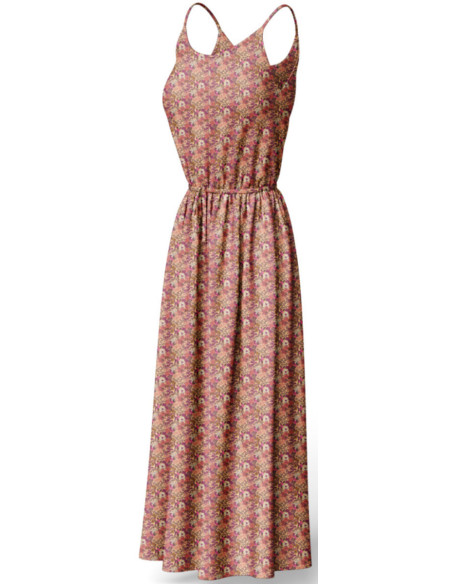 Tissu viscose fantaisie - Souzza rose et pêche