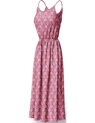 Tissu viscose fantaisie - Julissa violet et orange