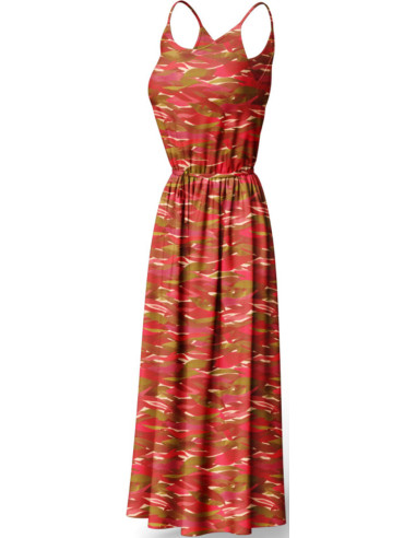 Tissu viscose fantaisie - Kiyo rouge et rose