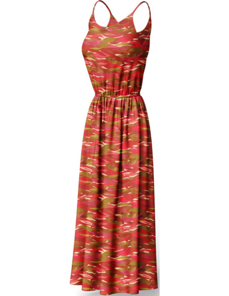 Tissu viscose fantaisie - Kiyo rouge et rose