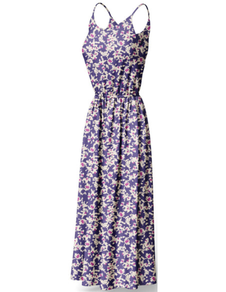 Tissu viscose fantaisie - Nawi bleu et violet