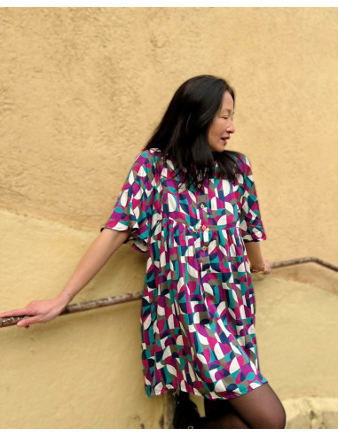 Tissu satin viscose Néo Pop - My Dress Made