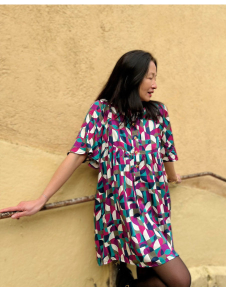 Tissu satin viscose Néo Pop - My Dress Made