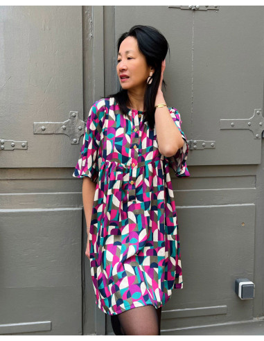 Tissu satin viscose Néo Pop - My Dress Made