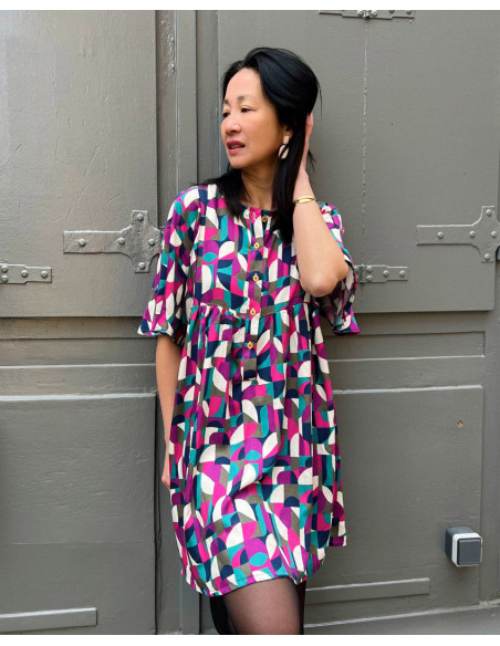 Tissu satin viscose Néo Pop - My Dress Made