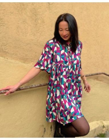 Tissu satin viscose Néo Pop - My Dress Made
