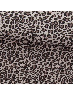 Tissu double gaze imprimé - Sauvage beige